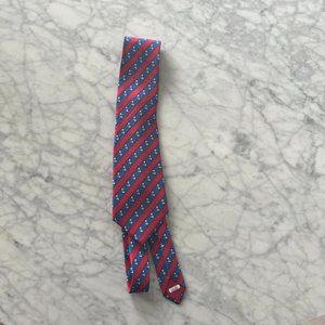 Hermes tie 7107 OA - Pandas on red and blue stripe